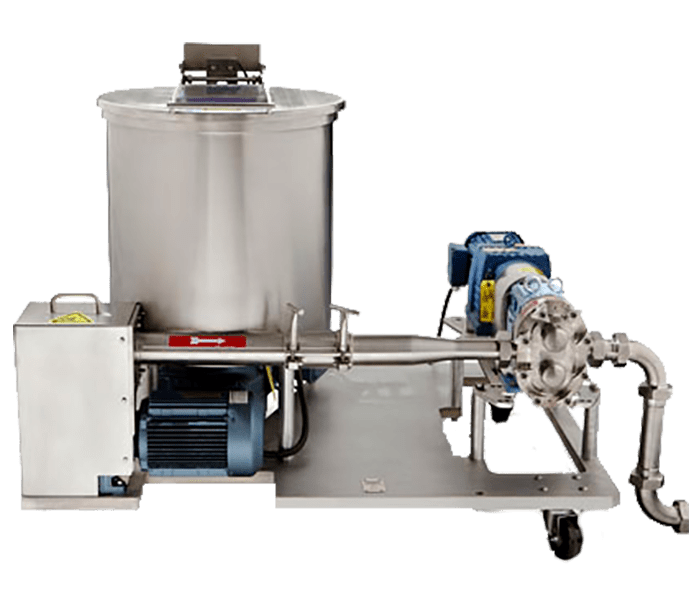 portable cream hopper and pump for commercial bakeries